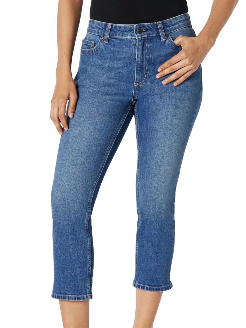 Amazon Essentials Medium Blue Vintage Stretch Slim-fit Mid-rise Capri - Picture 4 of 6